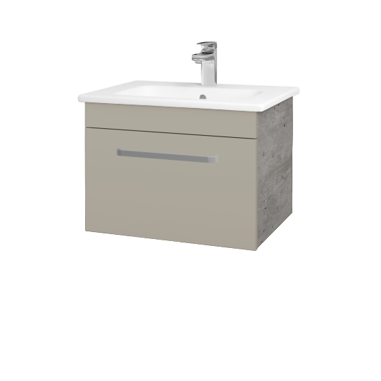 Badezimmerschrank LINEA SZZ 60  - D01 Beton - Griffes T01 - M05 Beige Lack Matt