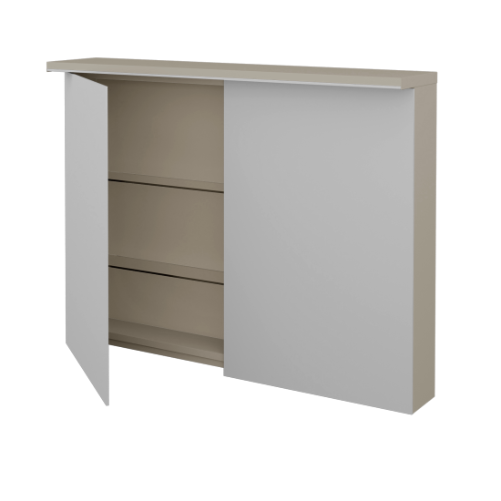 Badezimmer Spiegelschrank  JESTY GA2OE 100  - L04 Taupe Lack Hochglanz