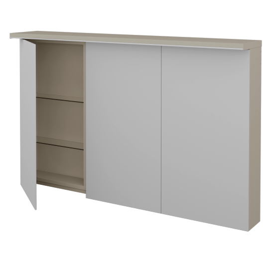 Badezimmer Spiegelschrank  JESTY GA3OE 120  - L04 Taupe Lack Hochglanz