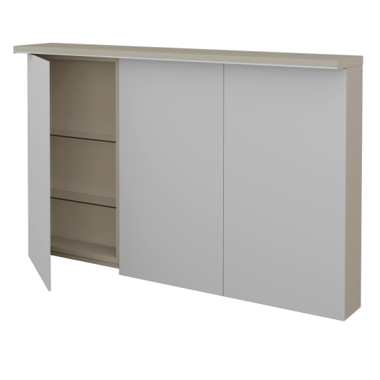 Badezimmer Spiegelschrank  JESTY GA3OE 120  - M05 Beige Lack Matt