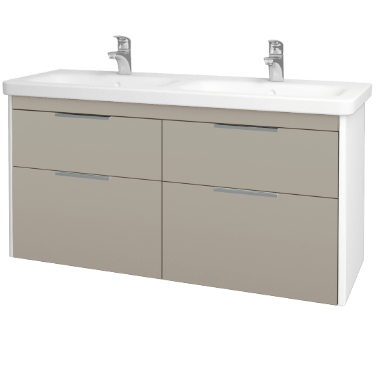 Badezimmerschrank TORO SZZ4 130  - L01 Weiß Lack Hochglanz - L04 Taupe Lack Hochglanz