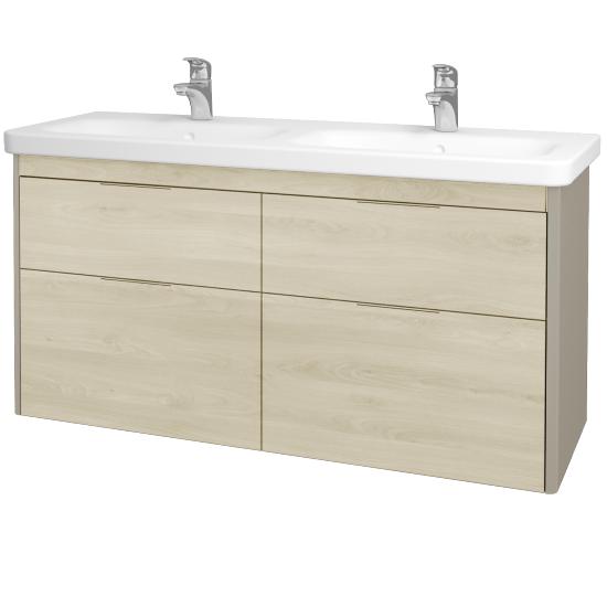 Badezimmerschrank TORO SZZ4 130  - L04 Taupe Lack Hochglanz - D24 Ohio