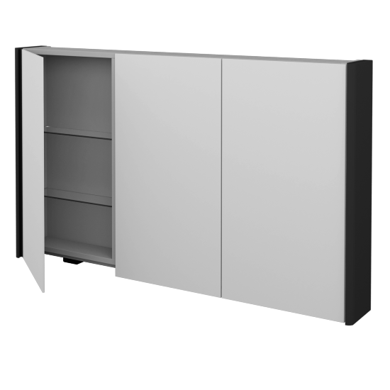 Badezimmer Spiegelschrank TORO GA3OE 130  - L03 Grau Metallic Lack Hochglanz