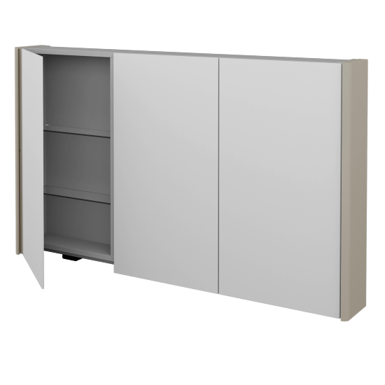 Badezimmer Spiegelschrank TORO GA3OE 130  - M05 Beige Lack Matt