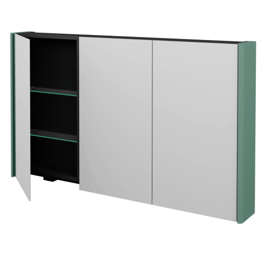 Badezimmer Spiegelschrank TORO GA3OE 130  - L18 Mint Lack Hochglanz