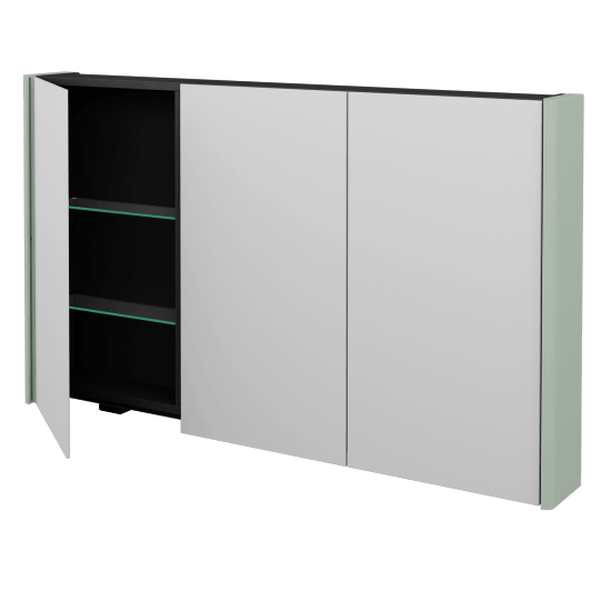 Badezimmer Spiegelschrank TORO GA3OE 130  - M20 Mint Grau Lack matt