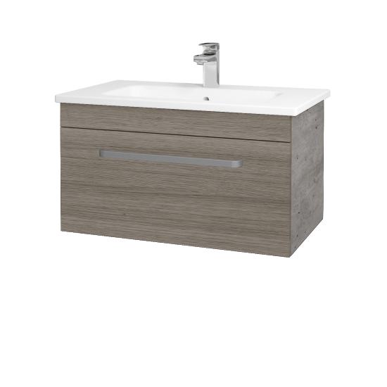 Badezimmerschrank LINEA SZZ 80  - D01 Beton - Griffes T01 - D03 Cafe