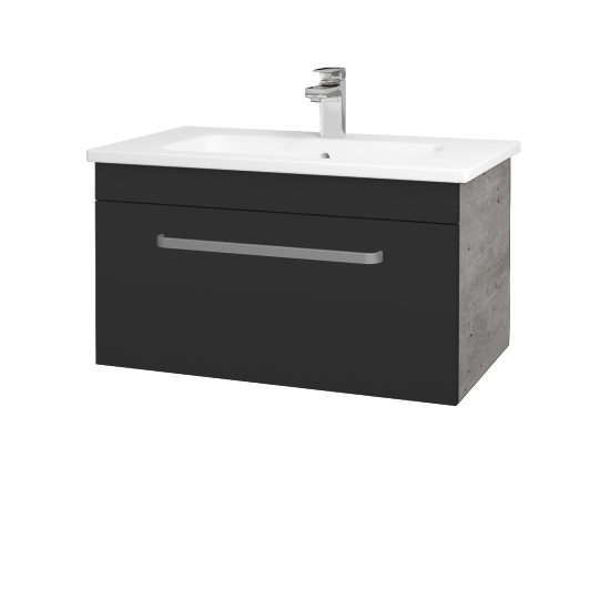 Badezimmerschrank LINEA SZZ 80  - D01 Beton - Griffes T01 - N03 Graphite