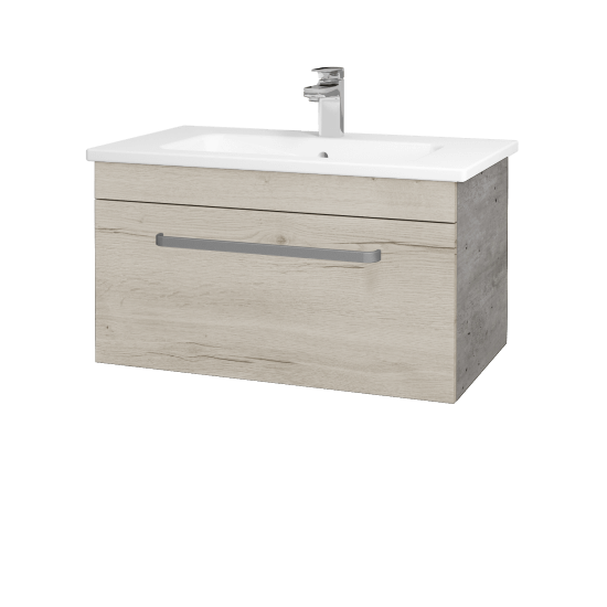 Waschtischunterschrank LINEA SZZ 80  - D01 Beton - Griffes T01 - D28 Alberta