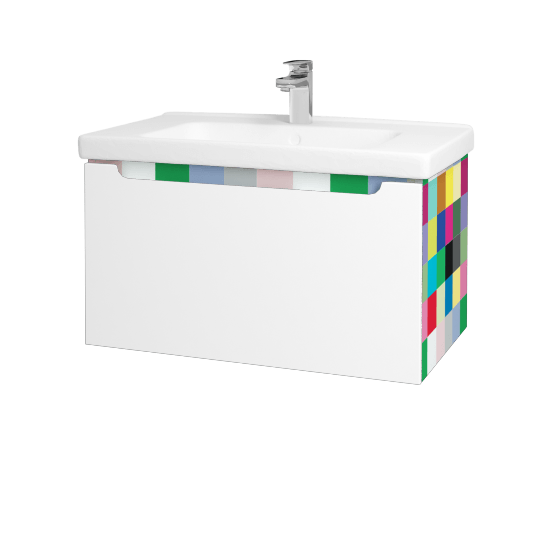 Waschtischunterschrank SMILE SZZ 80  - IND Individual - L01 Weiß Lack Hochglanz