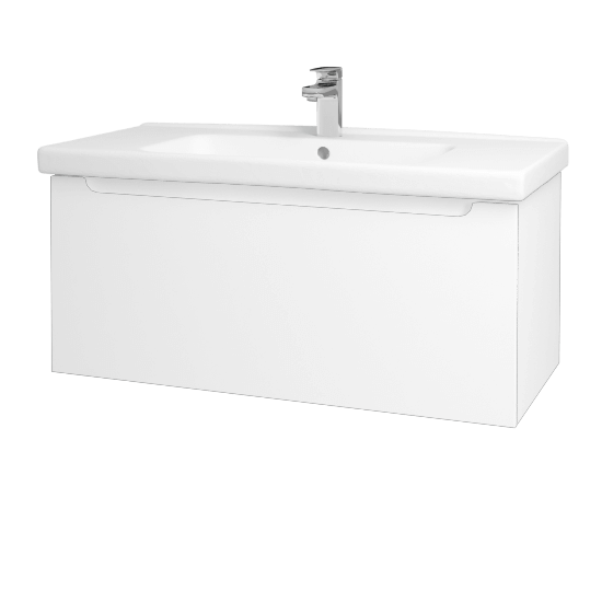 Waschtischunterschrank SMILE SZZ 100  - N01 Weiß Hochglanz - L01 Weiß Lack Hochglanz