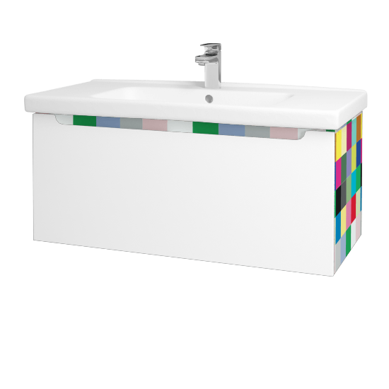 Waschtischunterschrank SMILE SZZ 100  - IND Individual - M01 Weiß Lack Matt