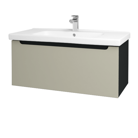 Badezimmerschrank SMILE SZZ 100  - L03 Anthrazit Lack Hochglanz - L04 Beige Lack Hochglanz