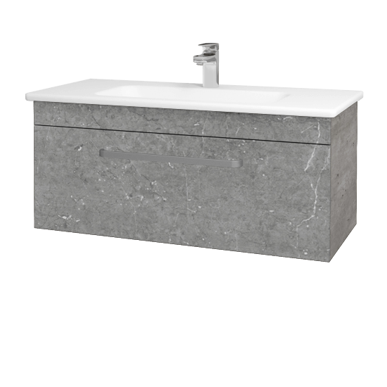 Badezimmerschrank LINEA SZZ 100  - D01 Beton - Griffes T01 - D20 Galaxy